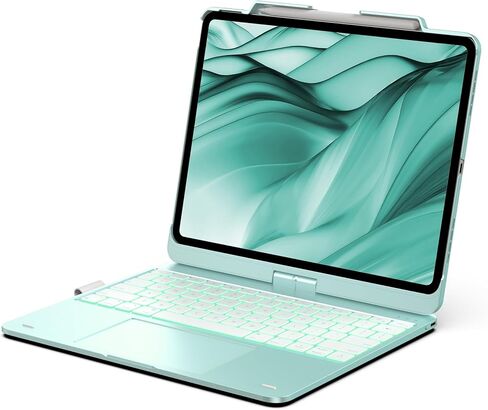حافظة لوحة مفاتيح محمولة مكونة من 78 مفتاحًا لأجهزة iPad ولوحة التتبع وسطوع قابل للتعديل، أزرق سماوي in Kuwait