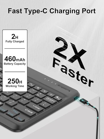 حافظة لوحة المفاتيح لجهاز Lenovo Idea Tab Pro 12.7 بوصة 2025، لوحة مفاتيح مغناطيسية قابلة للفصل وحافظة جلدية قابلة للطي من البولي يوريثان وبطارية قابلة لإعادة الشحن وحامل أقلام وزوايا رؤية قابلة للتعديل ومفاتيح التنبيه/السكون التلقائي ومفاتيح الاختصار in Kuwait