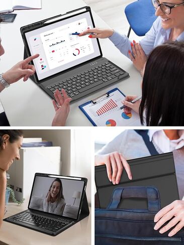 حافظة لوحة المفاتيح لجهاز Lenovo Idea Tab Pro 12.7 بوصة 2025، لوحة مفاتيح مغناطيسية قابلة للفصل وحافظة جلدية قابلة للطي من البولي يوريثان وبطارية قابلة لإعادة الشحن وحامل أقلام وزوايا رؤية قابلة للتعديل ومفاتيح التنبيه/السكون التلقائي ومفاتيح الاختصار in Kuwait