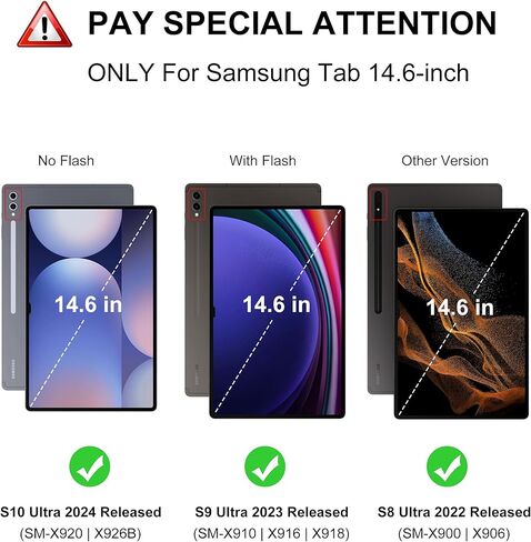 حافظة لوحة مفاتيح Samsung Galaxy S10 Ultra/S9 Ultra/S8 Ultra مقاس 14.6 بوصة، لوحة مفاتيح بإضاءة خلفية لجهاز Samsung Tab S10 Ultra مع حامل قلم، غطاء حماية مقاس 14.6 بوصة للوحة مفاتيح Galaxy Tab S9Ultra، أزرق داكن in Kuwait