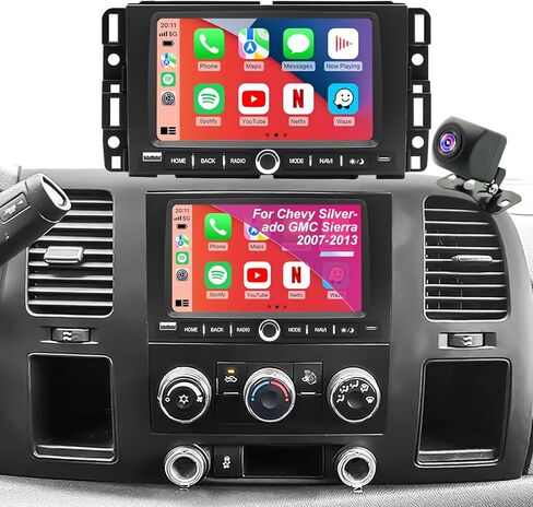 Upgrade Radio for Chevy Silverado 1500/2500/3500 2007-2013, Impala 2007-2013 GMC Sierra, Acadia 2007-2012, Equinox 7'' Touchscreen Stereo Headunit CarPlay Android Auto Bluetooth GPS Camera 5GWiFi FM in Kuwait
