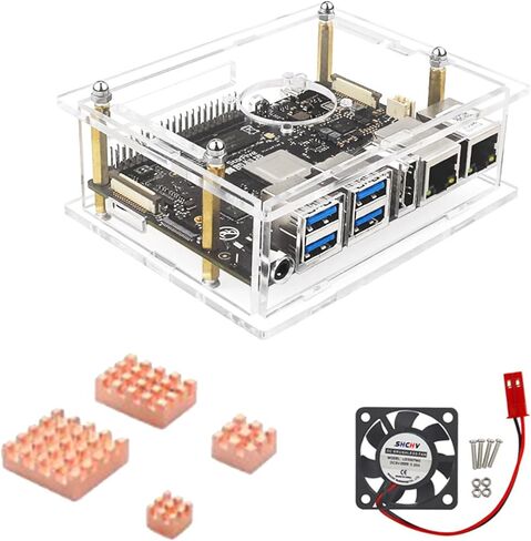 for VisionFive2 RISC-V Board Acrylic Case with Cooling Fan and Heat Sink Pads Prevent Overheating and Damage Computer Accessory in Kuwait