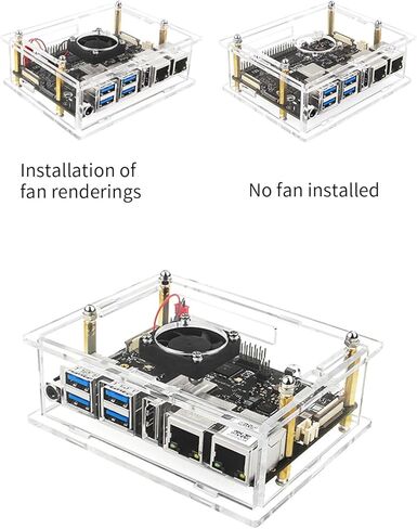 for VisionFive2 RISC-V Board Acrylic Case with Cooling Fan and Heat Sink Pads Prevent Overheating and Damage Computer Accessory in Kuwait