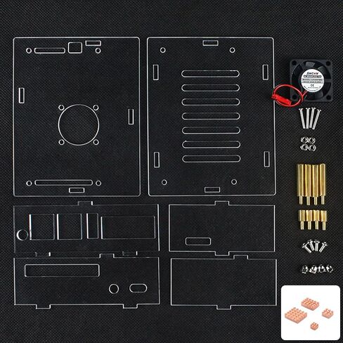 for VisionFive2 RISC-V Board Acrylic Case with Cooling Fan and Heat Sink Pads Prevent Overheating and Damage Computer Accessory in Kuwait