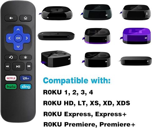 2 Pack Replacement Remote Control for Roku Box, Express, Player, Premiere, for R0KU 1, 2, 3, 4 (HD, LT, XS, XD, XDS)【NOT for RokuTV or RokuStick】 in Kuwait