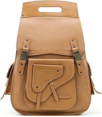 Handmade World Vintage Full Grain 18 Inch Black Leather Laptop Large Backpack Casual Bookbag Daypack Camping Travel Rucksack Knapsack in Saudi Arabia