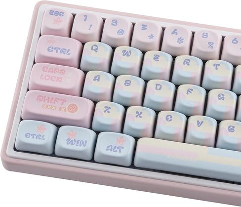 Hyekit Keycaps - MOA Profile Cute Patchwork Milk Candy PBT Keycaps, 126 Keys Dye-Sublimation Key caps 60 65 75 100 Percent, Custom Keycap Set for Cherry MX Switches Mechanical Magnetic Keyboard in Kuwait