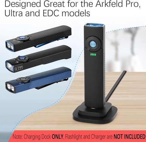 قاعدة شحن مصباح يدوي Xxerciz متوافقة مع مصباح يدوي Olight Arkfeld Pro/ArkPro/ArkPro المسطح للغاية، حامل مكتب أكريليك مع قواعد مطاطية غير قابلة للانزلاق لشاحن Olight (لا يتضمن شاحن) in Kuwait