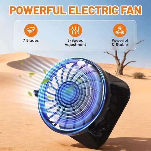 Solar Powered Fan Hat, with 2 Removable Fans & Sun Protection Neck Cover, Wide Brim Sun Hat for Men Women, Enhanced Airflow UPF 50+, USB and Solar Charging, for Outdoor Fishing, Hiking Gardening Grey in Kuwait
