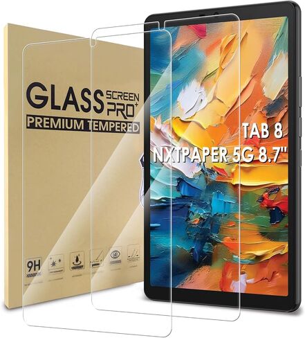 واقي شاشة WD&CD مكون من قطعتين متوافق مع TCL TAB 8 NXTPAPER 5G 8.7 بوصة، جراب من الزجاج المقسى صديق للبيئة لجهاز TCL TAB 8 NXTPAPER 5G 8.7 بوصة 【مضاد للخدش 】【مضاد للفقاعات】عالية الوضوح】 in Kuwait