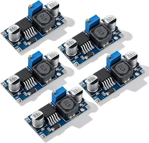 5 عبوات LM2596 DC إلى DC محول باك، 3.2-40 فولت إلى 1.25-35 فولت منظم جهد قابل للتعديل DC-DC محول باكز محولات محولات باك لمشاريع بنك الطاقة DIY in Kuwait