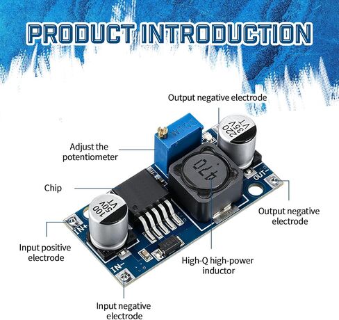 5 عبوات LM2596 DC إلى DC محول باك، 3.2-40 فولت إلى 1.25-35 فولت منظم جهد قابل للتعديل DC-DC محول باكز محولات محولات باك لمشاريع بنك الطاقة DIY in Kuwait