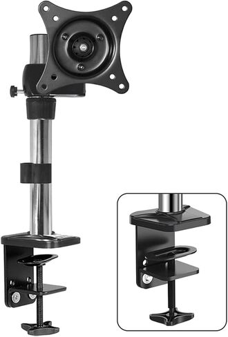 Monitor Desk Mount Single Monitor Stand Arm Adjustable 15"-27" Long Arm Monitor Desk Mount Monitor Stand Mount with Clamp and Grommet Kit, Mount 75/100Mm Computer Monitor-A-C Clamp in Saudi Arabia
