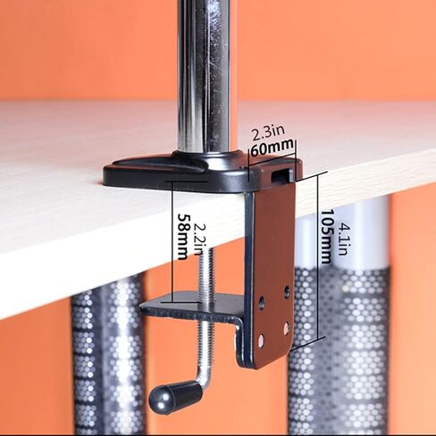 Monitor Desk Mount Single Monitor Stand Arm Adjustable 15"-27" Long Arm Monitor Desk Mount Monitor Stand Mount with Clamp and Grommet Kit, Mount 75/100Mm Computer Monitor-A-C Clamp in Saudi Arabia