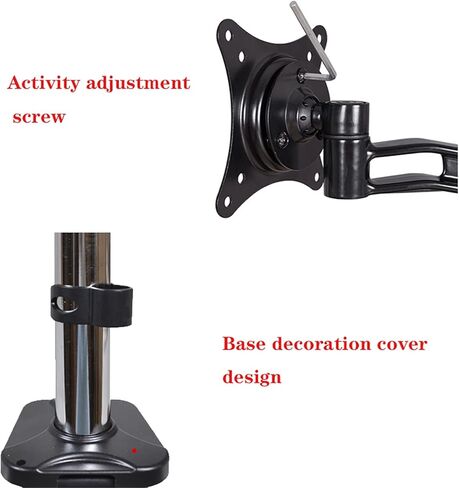 Monitor Desk Mount Single Monitor Stand Arm Adjustable 15"-27" Long Arm Monitor Desk Mount Monitor Stand Mount with Clamp and Grommet Kit, Mount 75/100Mm Computer Monitor-A-C Clamp in Saudi Arabia