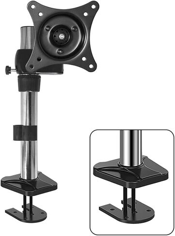 Monitor Desk Mount Single Monitor Stand Arm Adjustable 15"-27" Long Arm Monitor Desk Mount Monitor Stand Mount with Clamp and Grommet Kit, Mount 75/100Mm Computer Monitor-A-C Clamp in Saudi Arabia