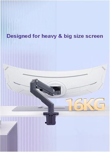 Screen Stand, Mechanical Spring Arm 27-45 Inch Curved Arc Screen Desktop Monitor Holder 5-16Kgs Ultra Wide Monitor Mount with USB Port in Kuwait