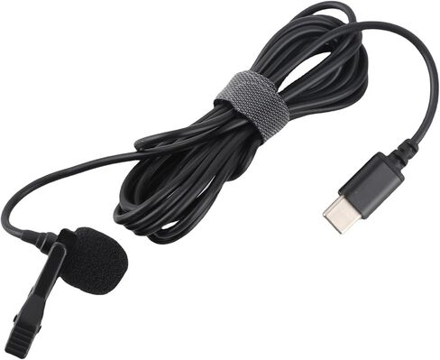 ميكروفون Qinlorgo USB C ذو طية صدر السترة، ميكروفون إسفنجي مقاوم للرياح، ميكروفون ذو طية صدر السترة لتقليل الضوضاء مع استجابة قلبية فائقة وأسرع، مثالي للتسجيل المباشر، أغنية K والهواتف الذكية in Kuwait