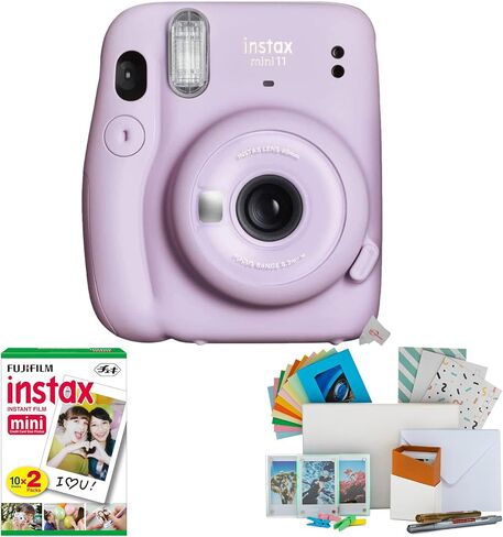 FUJIFILM Mini 11 Instax Instant Camera Bundle with Film and Photbox Kit (Lilac Purple) in Kuwait