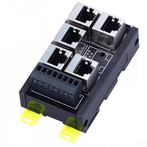 RJ45-8P-5 Port Compatible Industrial Ethernet Hub RJ45 to Network Port 8Pin Wiring Terminal Crystal Head Terminal Block Adapter Board Network Port to Terminal Block in Kuwait