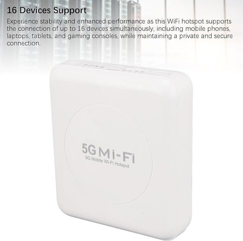 نقطة اتصال متنقلة 5G WiFi6، 16 جهازًا غير مقفل WiFi6 جهاز نقطة اتصال، بطارية 10000 مللي أمبير في الساعة جهاز توجيه WiFi6 محمول مع فتحة بطاقة SIM للسفر، يدعم الإصدار الآسيوي in Kuwait