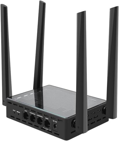 wifi7 Openwrt Router MLO ثنائي النطاق MESH Networking 2.5G 3X1G WAN 128MB+512MB تجميع سهل للوصول إلى فتحة TF 2000 ميجابت (1 مضيف + 1 كابل CAT7 10G) in Kuwait