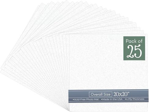 CountryArtHouse White 20x20 Uncut Art Mat Board - No Opening - 1 Mat in Kuwait