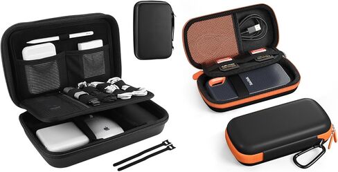 حقيبة تنظيم إلكترونية صلبة للسفر من ProCase لحزمة كابلات شواحن محول الطاقة لجهاز MacBook مع حقيبة حمل صلبة لجهاز SanDisk Extreme/SanDisk Extreme Pro المحمول SSD الخارجي in Kuwait