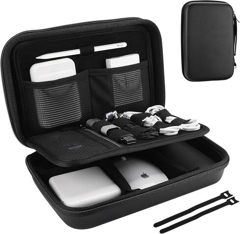 حقيبة تنظيم إلكترونية صلبة للسفر من ProCase لحزمة كابلات شواحن محول الطاقة لجهاز MacBook مع حقيبة حمل صلبة لجهاز SanDisk Extreme/SanDisk Extreme Pro المحمول SSD الخارجي in Kuwait