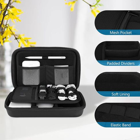 حقيبة تنظيم إلكترونية صلبة للسفر من ProCase لحزمة كابلات شواحن محول الطاقة لجهاز MacBook مع حقيبة حمل صلبة لجهاز SanDisk Extreme/SanDisk Extreme Pro المحمول SSD الخارجي in Kuwait