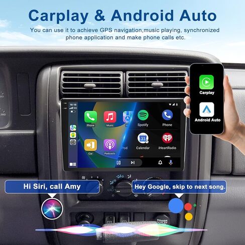 4+64G Car Radio for Jeep Cherokee 1997-2001 Wrangler 1997-2002 with Carplay Android Auto, 9 Inch Touch Screen Single Din Car Stereo with Backup Camera, Bluetooth, GPS, WiFi, FM Radio in Kuwait