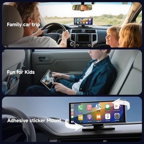 11.26 Inch HD Touchscreen Car Display, Wireless CarPlay/Android Auto Screen for Car, Navigation System with 4K Dash Cam, Backup Camera, 64GB Memory, Voice Control in Kuwait