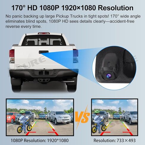 كاميرا احتياطية لمقبض الباب الخلفي من ASURE لسيارة Toyota Tundra 2014-2021 Tacoma 2016-2023 OEM استبدال كاميرا الرؤية الخلفية 1080P HD 170 درجة رؤية ليلية واسعة الزاوية RCA متوافقة مع مساعدة ركن السيارة بسهولة in Kuwait