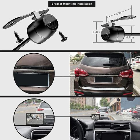 Universal Backup Camera License Plate Mount for Clarion, Dual, BOSS, Jensen, Stinger, SOUNDSTREAM, EONON, PODOFO, CARTREQUE, SANPTENT Car Radio with HD Night Vision Rear Front View Waterproof in Kuwait