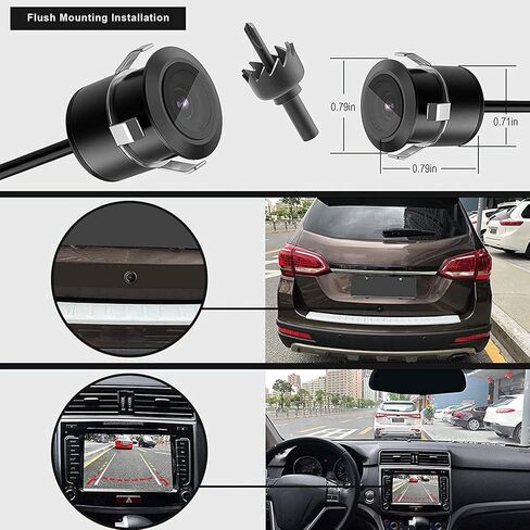 Universal Backup Camera License Plate Mount for Clarion, Dual, BOSS, Jensen, Stinger, SOUNDSTREAM, EONON, PODOFO, CARTREQUE, SANPTENT Car Radio with HD Night Vision Rear Front View Waterproof in Kuwait