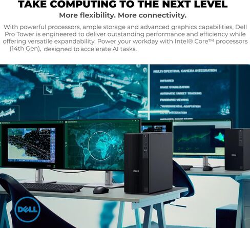 أجهزة كمبيوتر سطح المكتب من Dell، كمبيوتر مكتبي Pro Tower (الجيل التالي OptiPlex)، معالج Intel رباعي النواة من الجيل الرابع عشر، ذاكرة وصول عشوائي DDR5 سعة 16 جيجابايت، محرك أقراص PCIe SSD سعة 512 جيجابايت، RJ-45، منفذ DisplayPort، HDMI، نوع C، Windows 11 in Kuwait