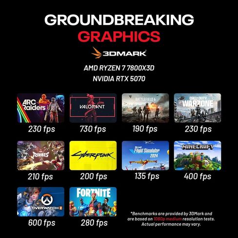 Skytech Gaming Shadow 5 Gaming PC, AMD Ryzen 7 7800X3D 4.2GHz, NVIDIA RTX 5070 12GB VRAM, 1TB Gen4 NVMe SSD, 32GB DDR5 RAM 6000, 750W Gold PSU, 360 ARGB AIO, WI-FI 5, Windows 11, Desktop in Kuwait