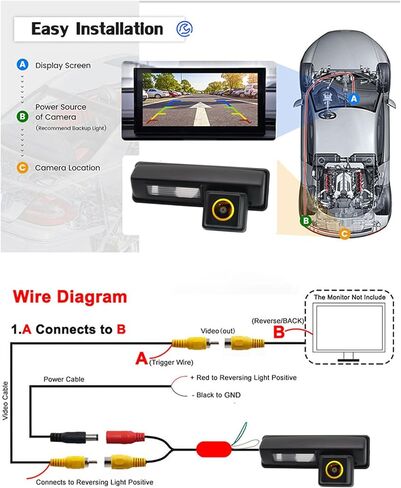 كاميرا الرؤية الخلفية للسيارة لسيارة Toyota Aurion/ 2007-2012 Camry/ 2004-2010 Sienna CCD HD عين السمكة مقاومة للماء كاميرا لموقف السيارات العكسية AHD 1080P Night Vison عكس كاميرا ركن السيارة in Kuwait