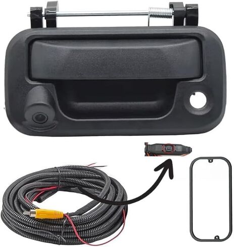 Tailgate Handle W/Reverse Backup Camera Replacement for 2004-2014 Ford F150, 2008-2016 F-250/F-350/F450/F550 Pickup Rear View Parking Camera RCA Connector w/ 26FT Extension Harness in Kuwait