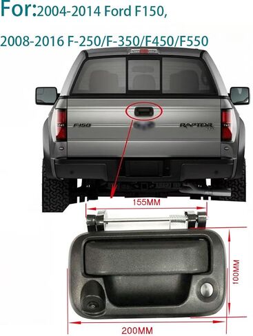 Tailgate Handle W/Reverse Backup Camera Replacement for 2004-2014 Ford F150, 2008-2016 F-250/F-350/F450/F550 Pickup Rear View Parking Camera RCA Connector w/ 26FT Extension Harness in Kuwait