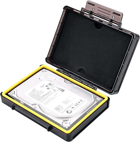 KIWIFOTOS 3.5 Inch HDD Shockproof Rugged Hard Drive Protective Case for Samsung Western Digital Seagate Toshiba Hard Drives Stackable/O-ring Seal/Stand Upright/Index Sticker Layouts Weight 312 Grams in Kuwait