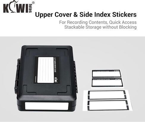 KIWIFOTOS 3.5 Inch HDD Shockproof Rugged Hard Drive Protective Case for Samsung Western Digital Seagate Toshiba Hard Drives Stackable/O-ring Seal/Stand Upright/Index Sticker Layouts Weight 312 Grams in Kuwait