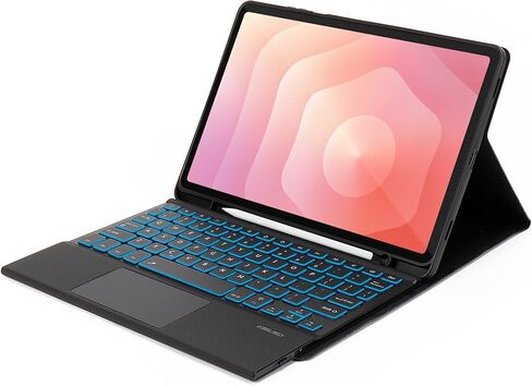 SaharaCase - حافظة لوحة المفاتيح من سلسلة Navigate لجهاز Galaxy Tab S11 | 7 ألوان إضاءة خلفية | لوحة تتبع مدمجة | لمسة نهائية ناعمة | العقرب الأسود (TB00493) in Kuwait