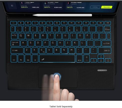 SaharaCase - حافظة لوحة المفاتيح من سلسلة Navigate لجهاز Galaxy Tab S11 | 7 ألوان إضاءة خلفية | لوحة تتبع مدمجة | لمسة نهائية ناعمة | العقرب الأسود (TB00493) in Kuwait