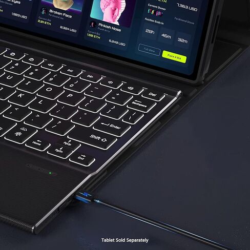 SaharaCase - حافظة لوحة المفاتيح من سلسلة Navigate لجهاز Galaxy Tab S11 | 7 ألوان إضاءة خلفية | لوحة تتبع مدمجة | لمسة نهائية ناعمة | العقرب الأسود (TB00493) in Kuwait