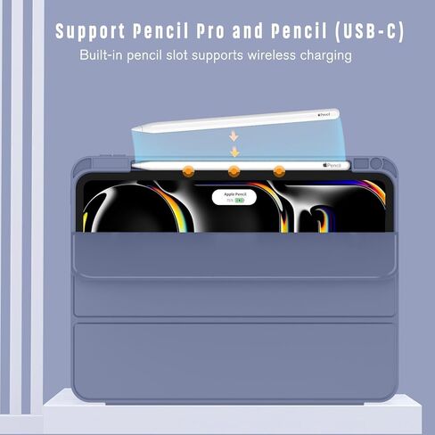 Keyboard Cover for iPad Pro 11-Inch M5/M4 (2025/2024): Shockproof Case with Pencil Slot, Auto Wake/Sleep in Kuwait