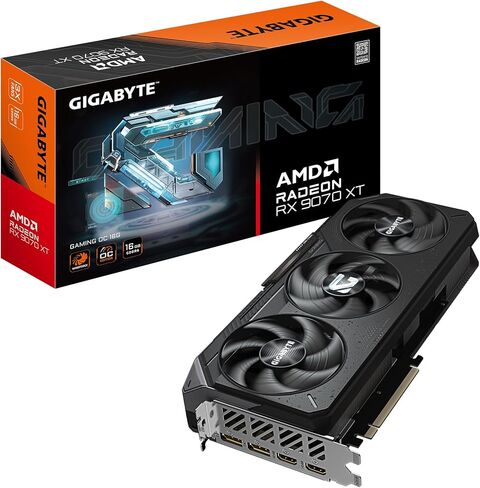 بطاقة رسومات GIGABYTE Radeon RX 9070 XT Gaming OC 16G، PCIe 5.0، 16GB GDDR6، بطاقة فيديو GV-R9070XTGAMING OC-16GD (متجددة) in Kuwait