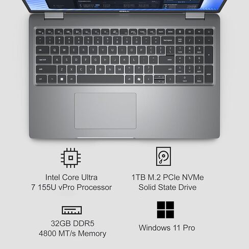Dell Precision 3590 Mobile Workstation AI PC Laptop (15.6" FHD, Intel 12-Core Ultra 7 155U, 32GB DDR5, 1TB SSD) for Business, Engineer, FP, 2X Thunderbolt 4, 1080p RGB Webcam, IST HUB, Win 11 Pro in Kuwait