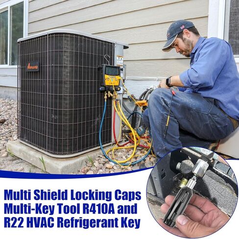 Multi Shield Locking Caps Multi-Key Tool R410A and R22 HVAC Refrigerant Key for J/B Sheild, Industries, Rectorseal, Novent, C&D Locking Caps in Kuwait