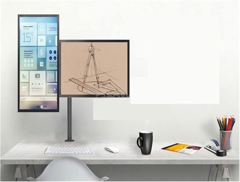 حامل شاشة، حامل شاشة مزدوج لحامل سطح المكتب بحركة كاملة 360 درجة، ذراع تثبيت شاشة LCD مقاس 10 بوصة - 27 بوصة in Kuwait
